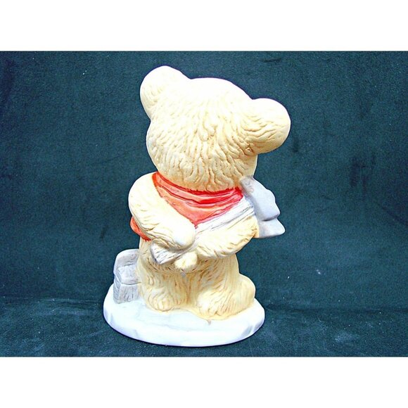Vintage J. Vazquez Collection Bear With Hammer Porcelain Figurine Fine China 5" - Picture 5 of 12